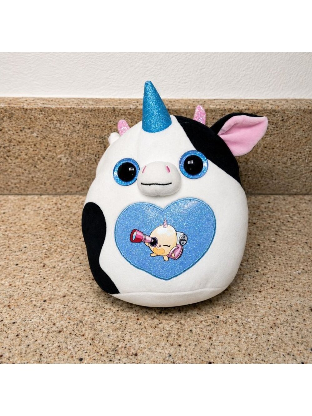 Rainbowcorns Eggzania Unicorn Cow Plush Toy by ZURU 6” Glitter Horn Ears Soft Pl
